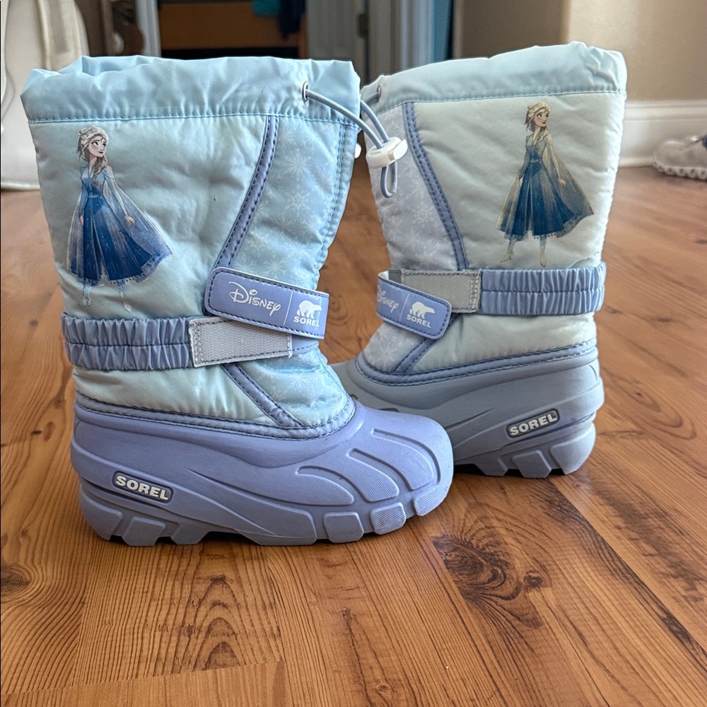 Sorel Kids Light Blue Snow Boots with Disney Design
